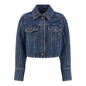 Balmain Cropped Denim Jacket With Classic Collar - NWT